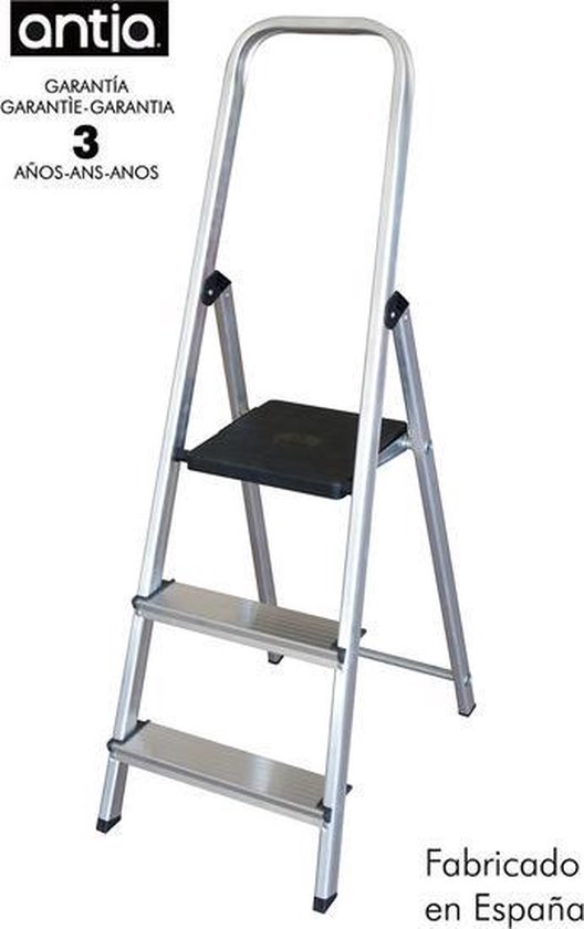 Recyclen Bestudeer jaloezie ladder 3 treden- Huishoudtrap- Aluminium- Lichtgewicht- | bol.com
