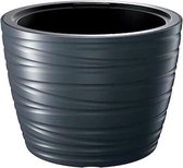 Prosperplast Plantenpot/bloempot Amazing - buiten/binnen - kunststof - antraciet - D47 x H35 cm - met binnenpot