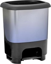 PEDAL huisvuilemmer KLASSE 10 liter blauw en zwart metallic kleur