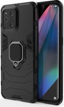 Oppo Find X3 Pro - Shock Proof Hoesje wBack Cover met Kickstand - Zwart