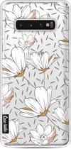 Casetastic Samsung Galaxy S10 Plus Hoesje - Softcover Hoesje met Design - Sprinkle Leaves and Flowers Print