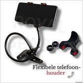 ROYAL SPACIUS® Flexibele Telefoonhouder met Arm en Klem - Telefoonstandaard Voor Bureau - Krachtige Klemmen - Zwart