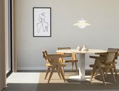 KIYO Ronde Eettafel –  Crema Marfil Beige Marmer (Witte Middenpoot) - 140 cm