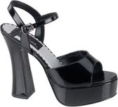 Pleaser Sandaal met enkelband -45 Shoes- DOLLY-09 US 14 Zwart