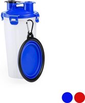 2-in-1 fles met water en voederbakken voor huisdieren 146171 (900 ml)