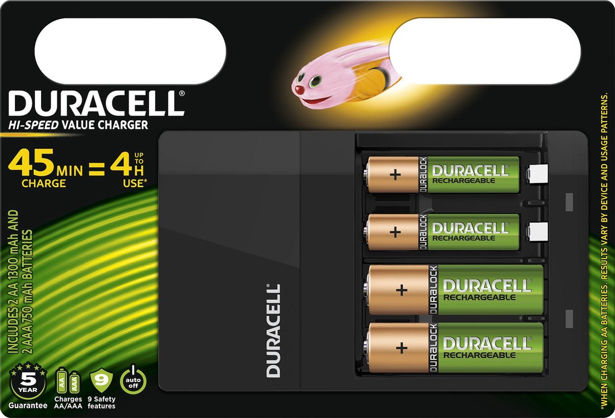 Duracell CEF 14 batterijlader +2x AA