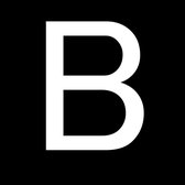 Huisnummersticker - B (hoofdletter) - wit - 6 cm hoog - plakletter - plakcijfer - kliko sticker - brievenbus sticker