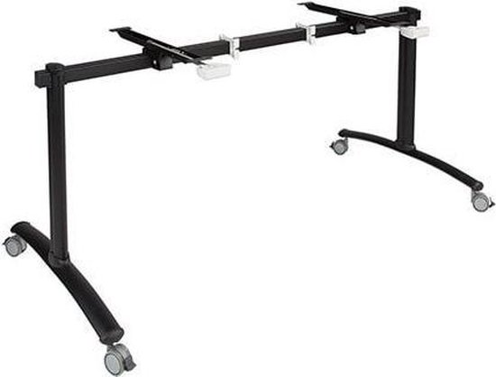 Verrijdbare klaptafel Perudo breed 180CM diep 80CM bladkleur Logan eiken framekleur Zwart (RAL9005)