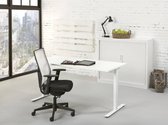 Ergonomisch design t-poot bureau Teez breed 80CM diep 60CM bladkleur Lichtgrijs framekleur Zwart (RAL9011)