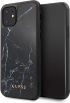 iPhone 11/XR Backcase hoesje - Guess - Marmer look Zwart - Glas