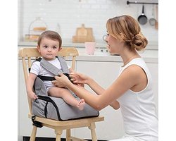 Babify 2-in-1 reis-kinderstoel met opbergruimte, zacht grijs