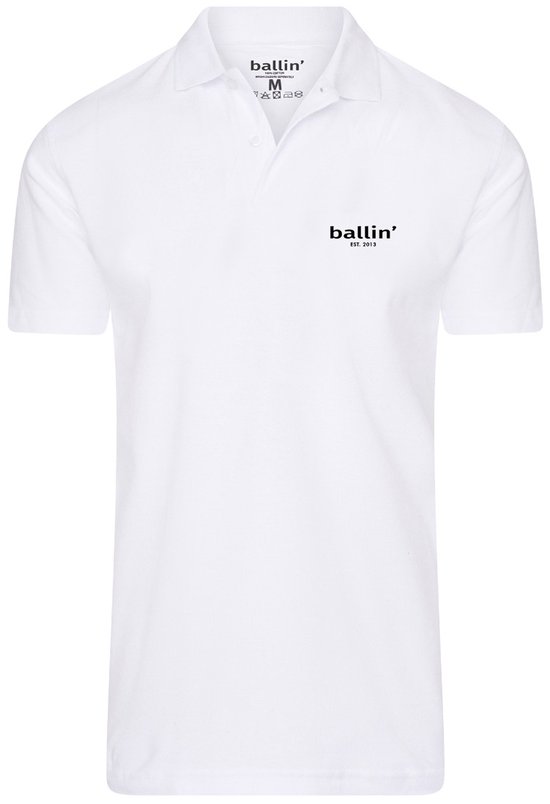 Ballin Est. 2013 - Heren Polo SS Basic Polo - Wit - Maat XXL