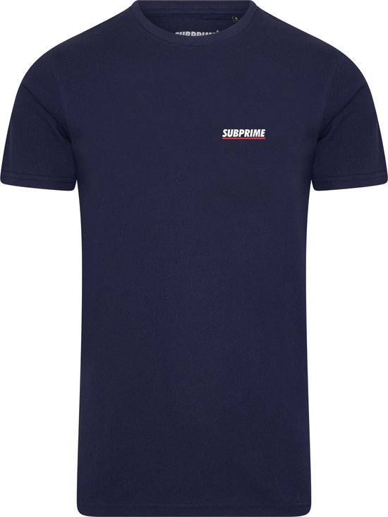 Subprime - Heren Tee SS Shirt Chest Logo Navy - Blauw - Maat S