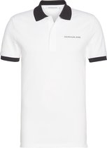 Calvin Klein - Heren Polo SS CK Tipped Polo - Wit - Maat M