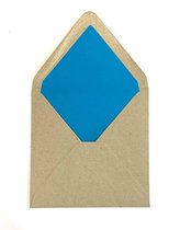 40x enveloppes de luxe pour cartes de vœux carrées 140x140mm - 14,0x14. 0 cm - 110 grs Gris cannelé avec doublure intérieure bleu vif