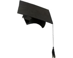 Afstudeerhoedje geslaagd met kwast - volwassenen - zwart - Examen diploma uitreiking - feestartikelen Afstudeerhoedje geslaagd met kwast - volwassenen - zwart - Examen diploma uitreiking - feestartikelen