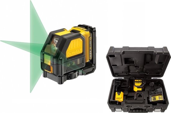 Foto: Dewalt dce088d1g 10 8v li ion accu zelfnivellerende kruislijnlaser set 1x 2 0ah accu in koffer 2 lijnen 30m groen