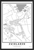 Poster Dorp Zuidlaren - A2 - 42 x 59,4 cm - Inclusief lijst (Zwart Aluminium)