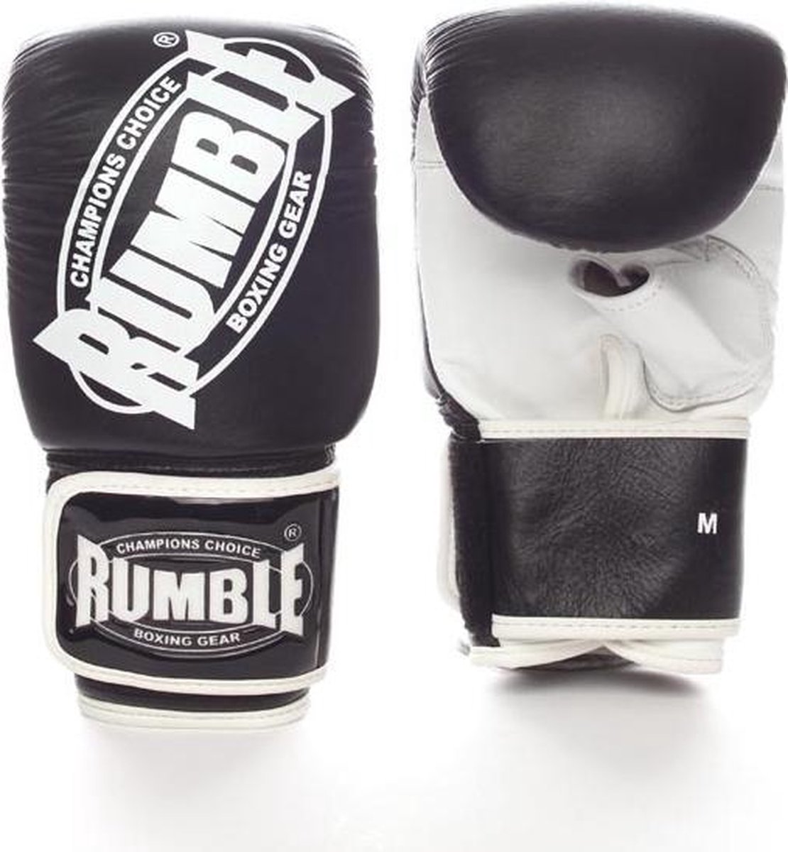 Rumble Winner Leer Zakhandschoen Zwart-Wit XS