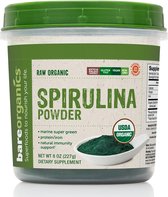 BareOrganics – Spirulina Powder (Spirulina poeder) – Superfoods – 227 gram – 2 maanden voorraad