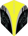 Afbeelding van het spelletje ABC Darts Flights - Extra Stevig - Tribal Geel - 10 sets (30 stuks Dart Flights)
