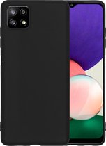 Samsung A22 Hoesje (5G versie) Siliconen Case Hoes Zwart - Samsung Galaxy 5G Hoesje Cover Hoes Siliconen