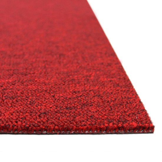 40 x Dalles de Dalles de moquette - Couleur: Couleur sable et rouge - 50x50cm 10m2 - Revêtements de sol - Dalles de moquette - Facile à installer - Idéal pour les bureaux, maisons, ateliers
