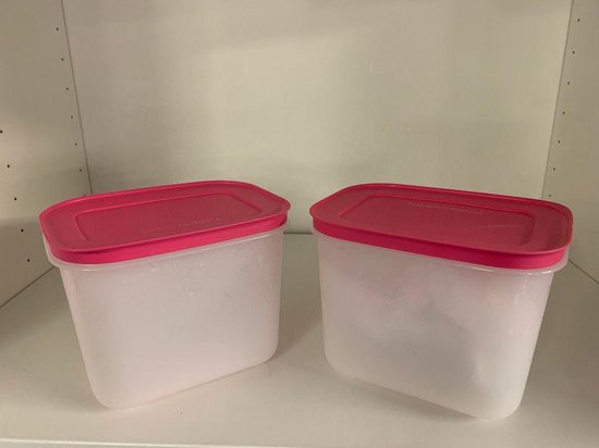 Lot de 2 boîtes de congélation Tupperware (contenance 1,1 litre chacune)