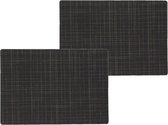 4x stuks stevige luxe Tafel placemats Liso zwart 30 x 43 cm - Met anti slip laag en Teflon coating toplaag