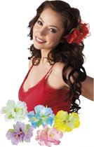 10x stuks hawaii bloemen verkleed haarclip - Carnaval verkleed artikelen
