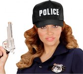2x stuks zwarte politie pet voor volwassenen - Carnaval verkleed hoeden/petjes