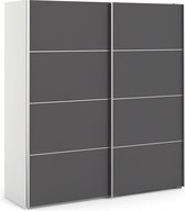 Veto Schuifdeurkast 2 deuren breed 183 cm wit, grijs.