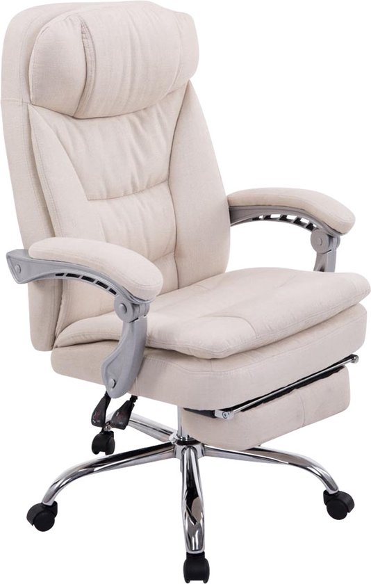 CLP XL Troy Bureaustoel - Ergonomisch - Voor volwassenen - Met armleuningen - Stof - creme