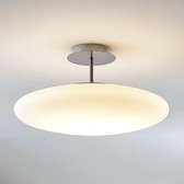 Lindby - LED plafondlamp- met dimmer - 1licht - glas, metaal - H: 25 cm - opaalwit, gesatineerd nikkel, chroom - Inclusief lichtbron