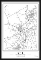Poster Dorp Epe - A4 - 21 x 30 cm - Inclusief lijst (Zwart Aluminium)
