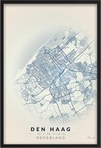 Poster Den Haag - A2 - 42 x 59,4 cm - Inclusief lijst (Zwart Aluminium)