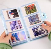 Fotokaarten opbergmapje | 25 vellen - 75 vakjes | innerlijke zakken afmeting 8,9 x 6,5 cm | glitter blauw