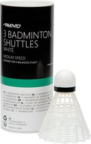Avento 3 Badminton Shuttles - Haut Nylon/Liège Complexe - Wit