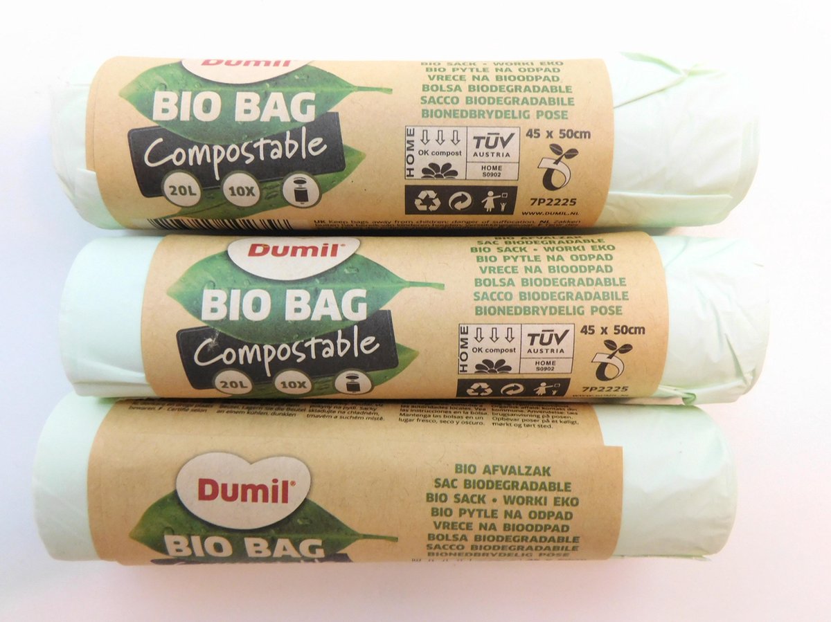 Dumil Bio Bag Compostable - 3 x 10 zakken van 20 L | bol.com
