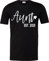 Shirt korte mouw voor tante-auntie est 2023-zwart-wit-Maat M