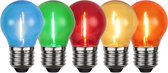 Filament LED, E27, 5- Pack -Diverse kleuren - , Voor prikkabel