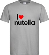 Grijs T-shirt met “ I love Nutella “ maat L