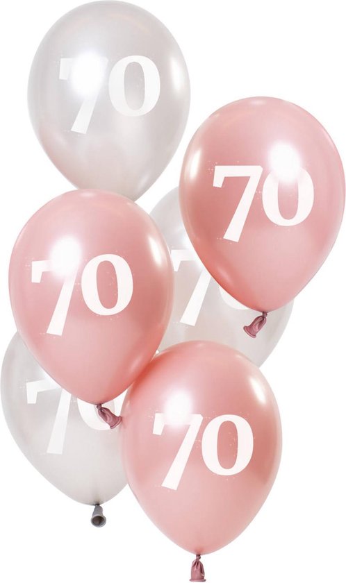 Folat - Ballonnen Glossy Pink 70 Jaar (6 stuks)
