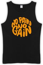 Zwarte Tanktop met " No Pain No gain “ print Oranje size XXXXL