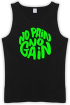 Zwarte Tanktop met " No Pain No gain “ print Groen size M