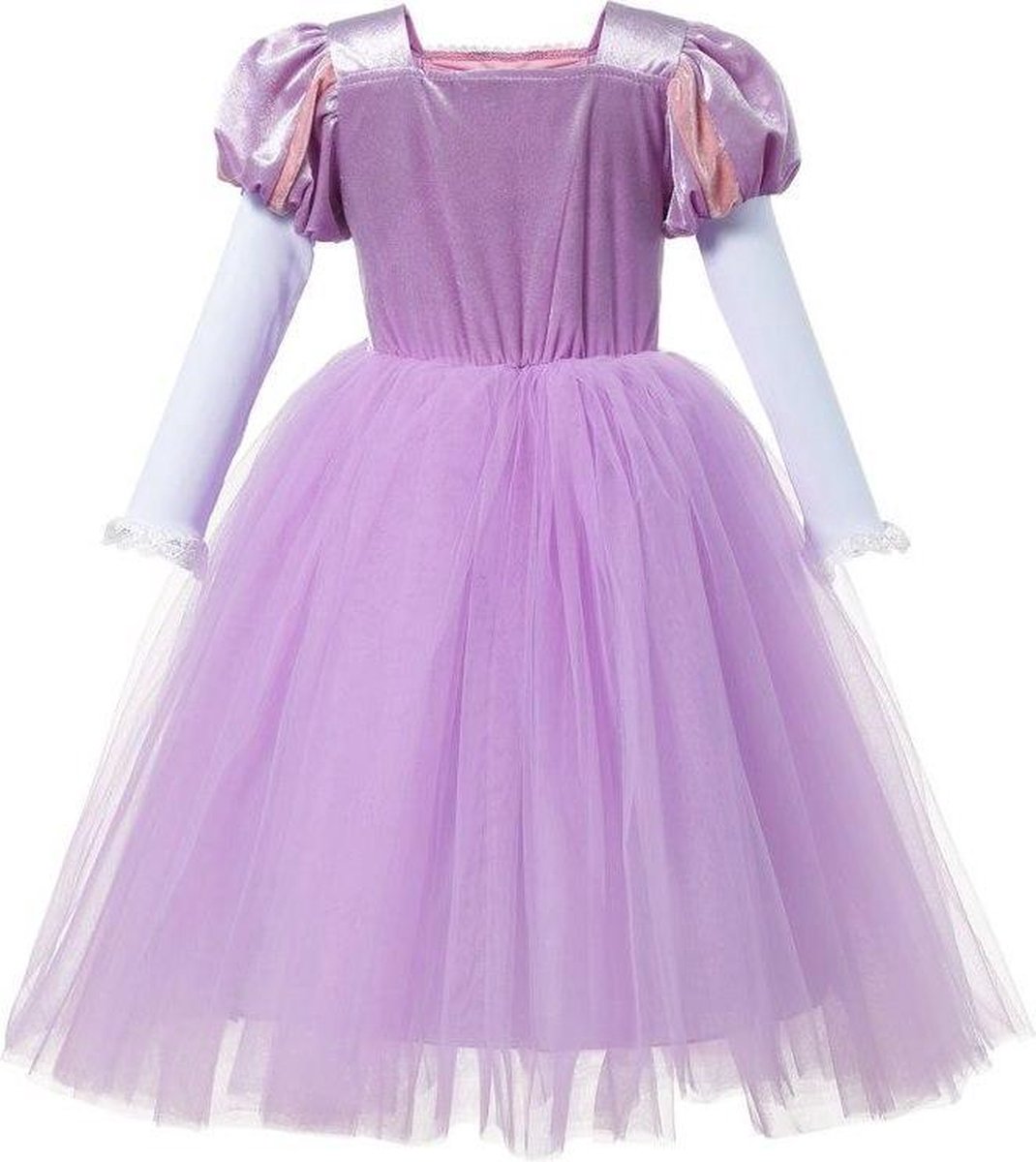 Tacobear Rapunzel Kostuum voor kinderen, prinsessenjurk met pruik, kroon, verkleedkleding voor verjaardag, feest, Kerstmis, Halloween, carnaval (140