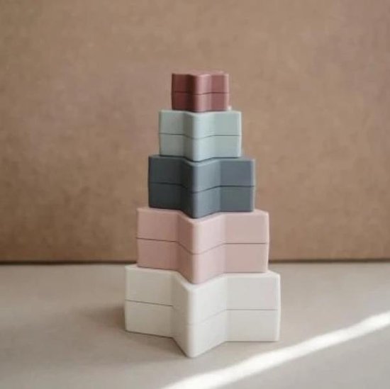 MUSHIE | Stacking Tower | Stapeltoren | Ster | Pastel | Speelgoed