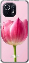 6F hoesje - geschikt voor Xiaomi Mi 11 -  Transparant TPU Case - Pink Tulip #ffffff