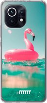 6F hoesje - geschikt voor Xiaomi Mi 11 -  Transparant TPU Case - Flamingo Floaty #ffffff