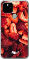 6F hoesje - geschikt voor Google Pixel 5 -  Transparant TPU Case - Strawberry Fields #ffffff